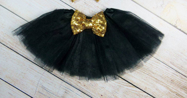 1st Birthday Girl Outfit Black and Gold - Mama Bijou